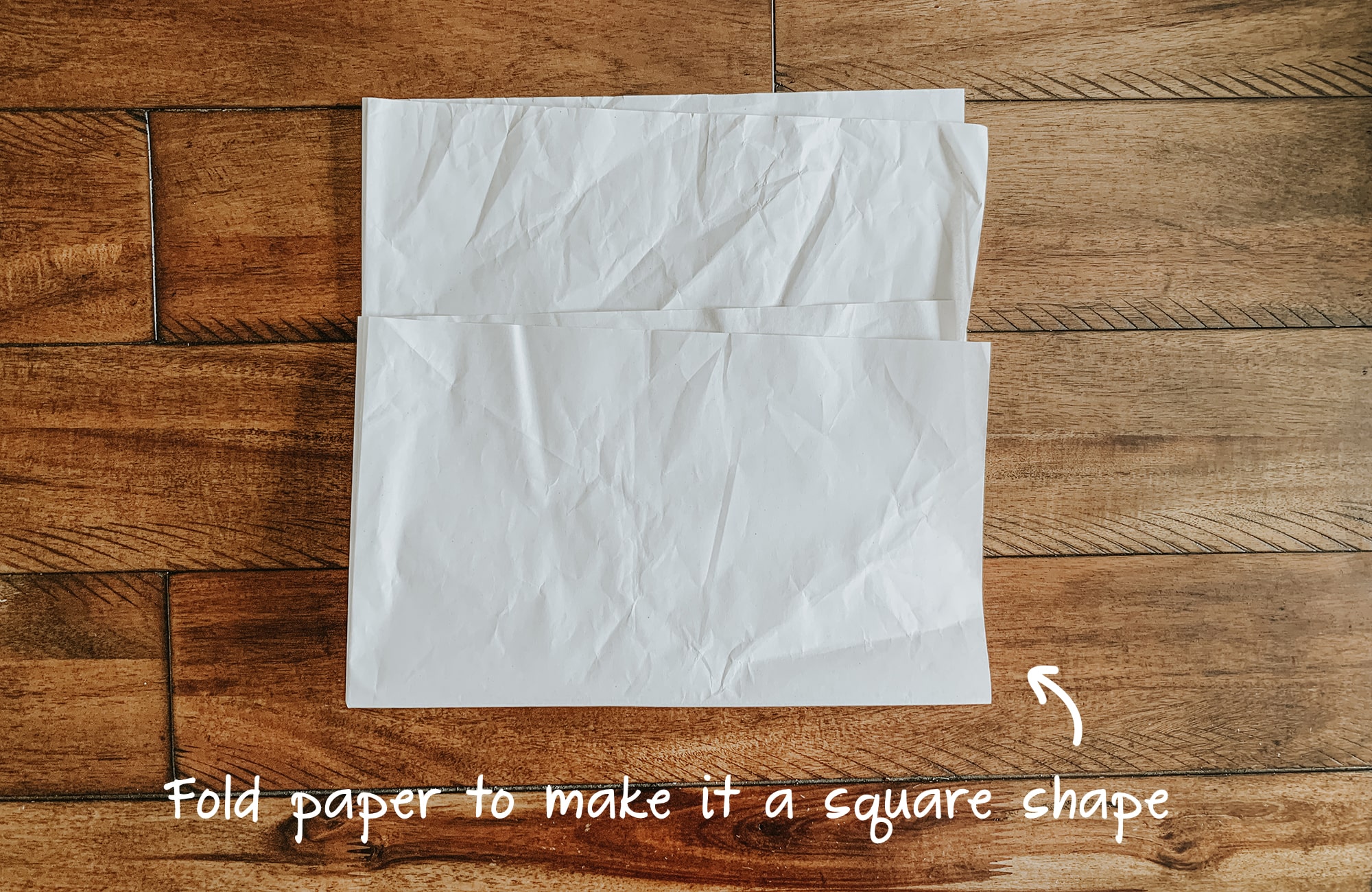 Fold paper filler into a square