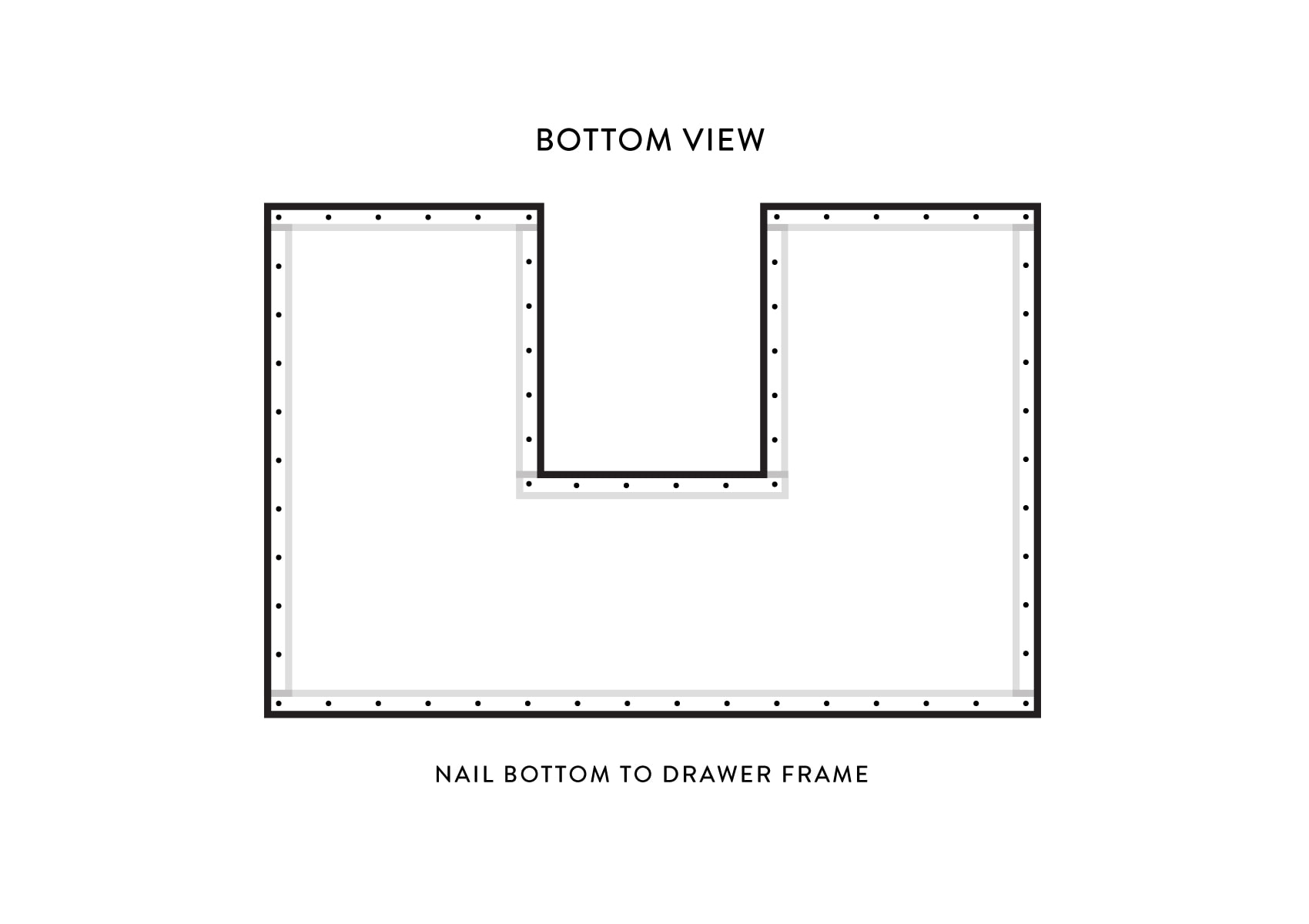 diagram of drawer bottom