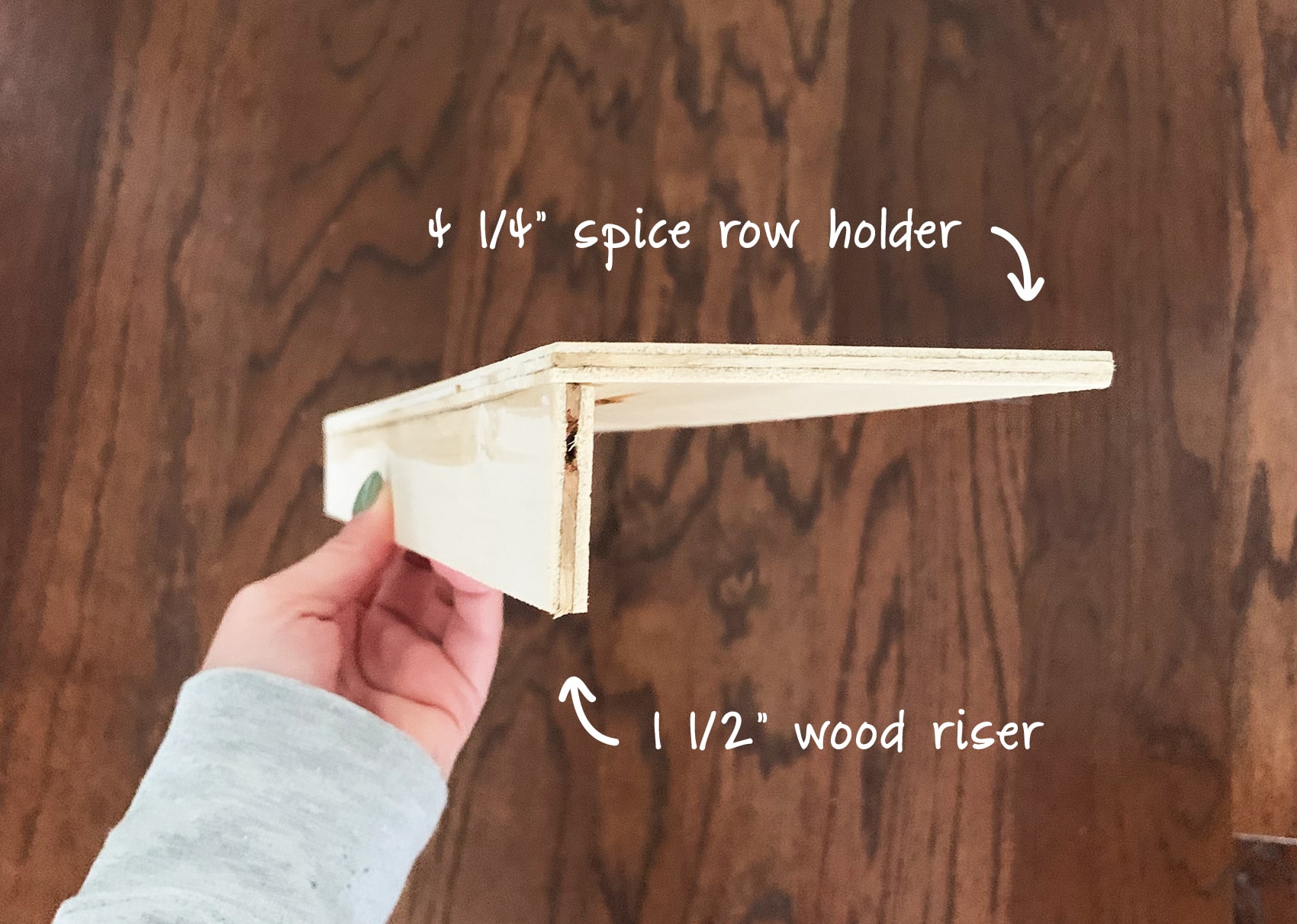 DIY wooden spice drawer organizer
